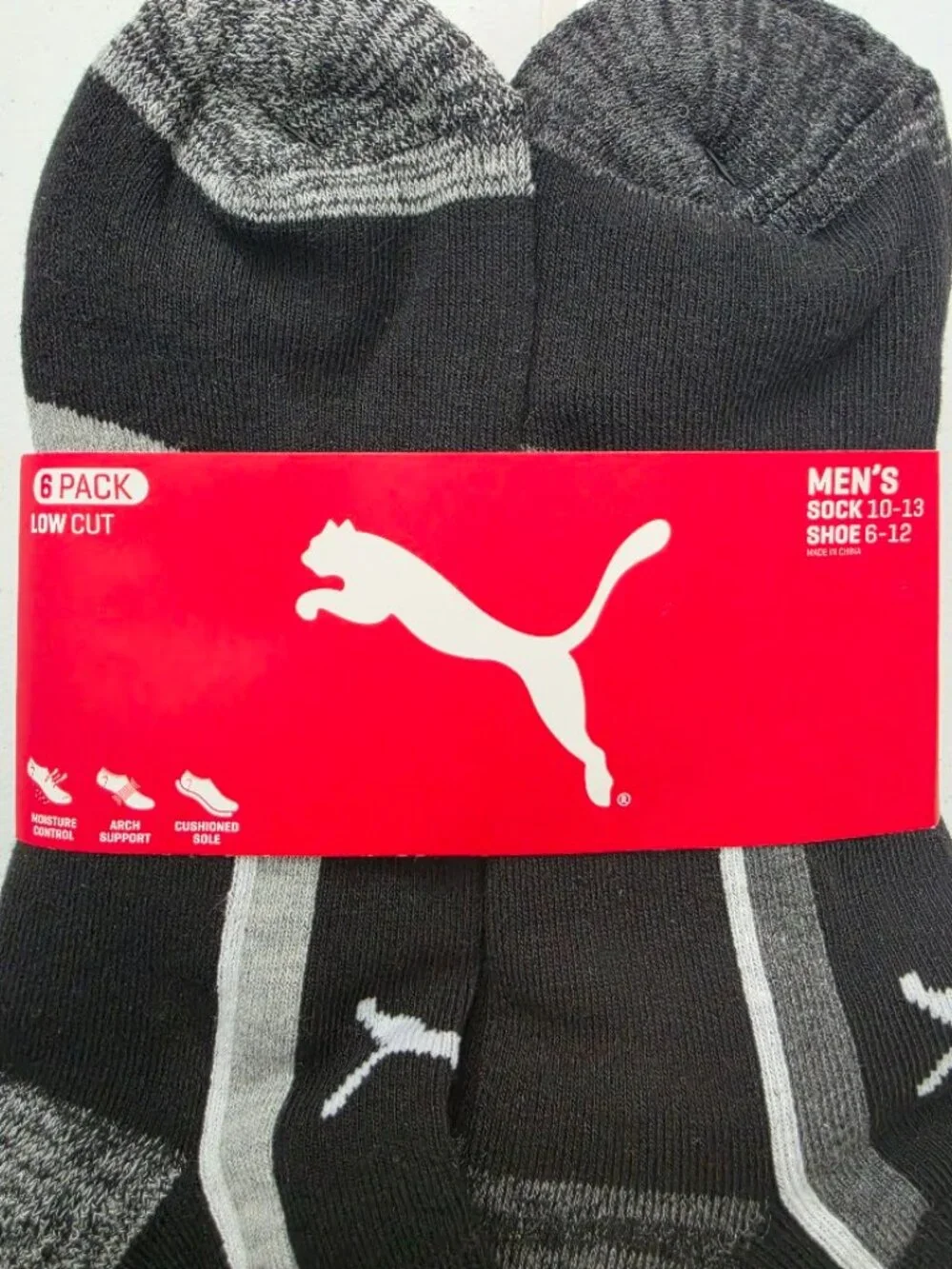 Puma men's low cut socks 6 pack.